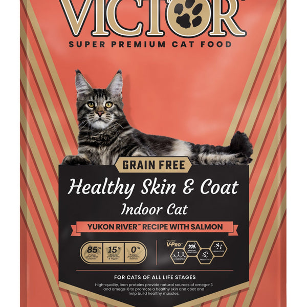 Victor Super Premium Dog Food Healthy Skin & Coat Indoor Dry Cat Food Yukon River w/Salmon 1ea/15 lb