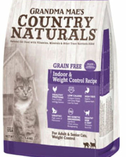 Grandma Mae's Country Naturals Grain Free Indoor & Weight Control Dry Cat Food Chicken 18ea/9 oz