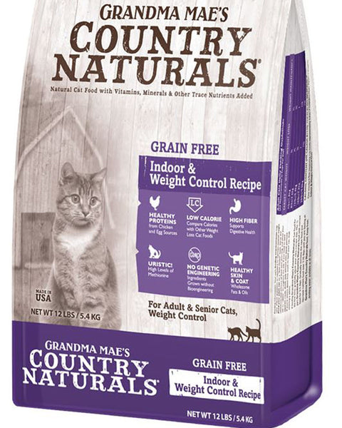 Grandma Mae's Country Naturals Grain Free Indoor & Weight Control Dry Cat Food Chicken 1ea/4 lb