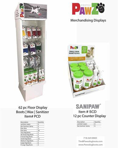Pawz Dog Sanipaws Maxwax Display 62 Pieces