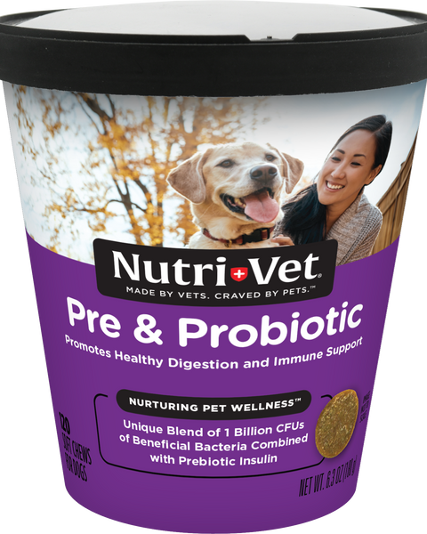 NutriVet Pre and Probiotics Soft Chews for Dogs 1ea/120 ct